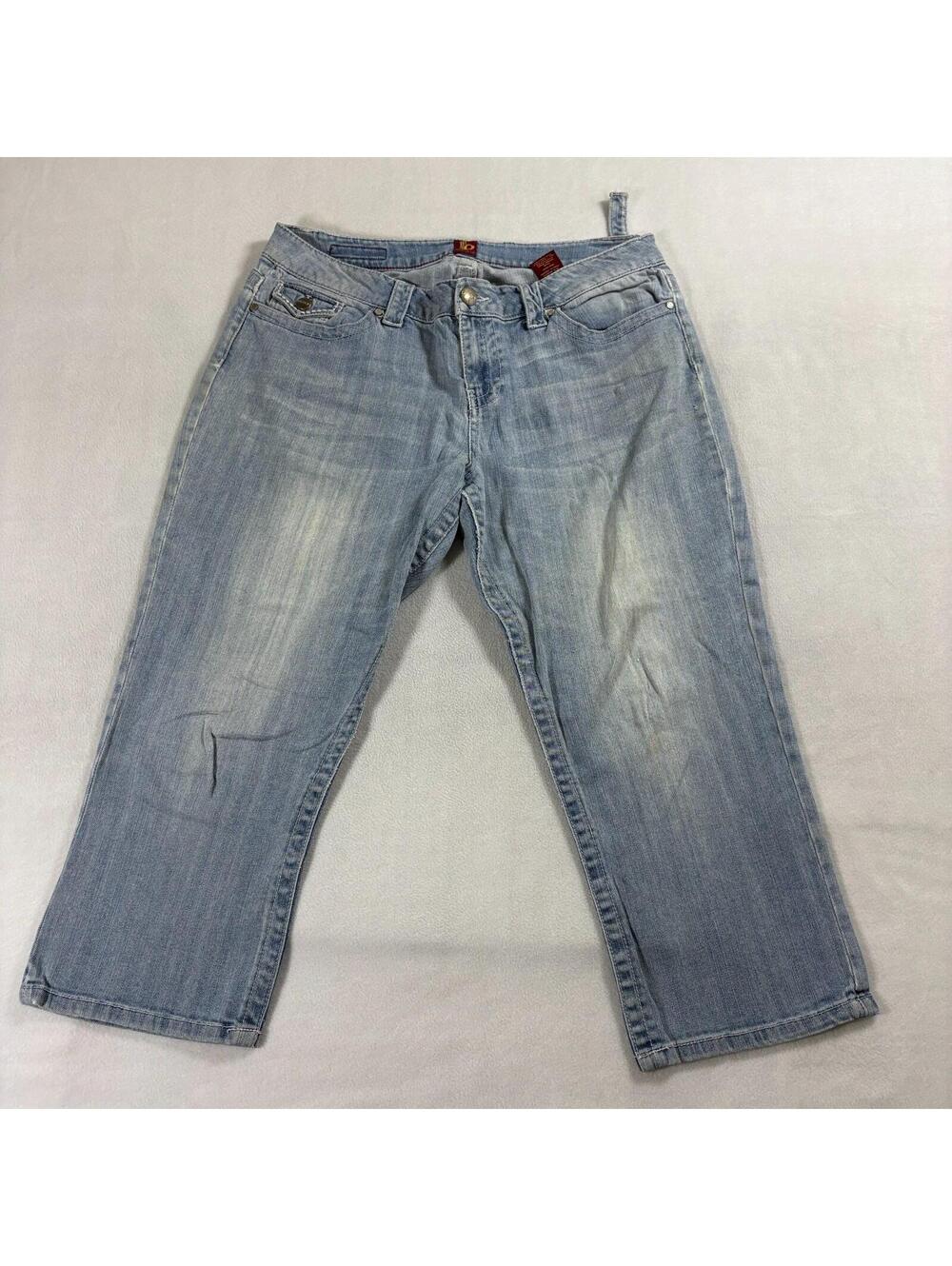 Y2K Sassoon Capri Jeans Women 12 Fits Like 10 Light Wash Crop Denim Stretch